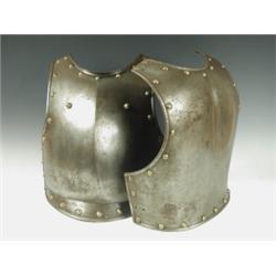 A pair of Victorian breast and back plates with studded decoration Est. 400/500...