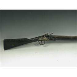 A flintlock longbarrel musket, the barrel stamped B.P & B.V, 22, this lock stamped Ion? Est...