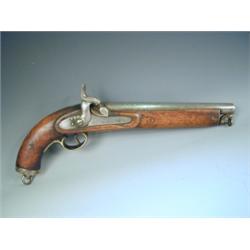 A percussion Tower pistol, with brass trigger guard, the lock stamped 'Tower' Est. 150/250...