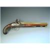 Image 1 : A Flintlock pistol by 'Bunny, London', the brass octagonal and turned barrel with engraved loc...
