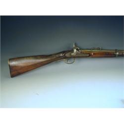 A Howell percussion carbine, the lock signed 1853? & V R Cypher (barrel pitted) Est. 200/300...