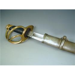 A US Cavalry officers sword, the blade stamped US A.D.K 1862, AMESMFGC D MASS, with 3 bar bras...