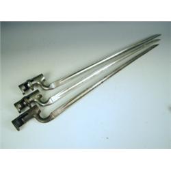 Three 19th Century socket bayonets with fuller blades Est. 150/250...