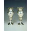 Image 1 : A pair of Edwardian silver vases with pierced borders and spiral repousse decoration, Sheffiel...