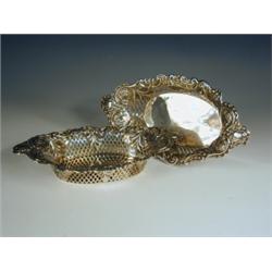A pair of Victorian silver pierced baskets, with overall embossed decoration, Birmingham 1898,...