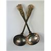 Image 1 : A pair of Victorian Kings pattern silver sauce ladles, makers mark W.E., London, 1835, 19cm<br...