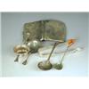 Image 1 : Various items: a pair of Victorian silver sugar tongs, London 1844, a sterling silver tea stra...