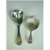 Image 1 : Two Regency silver caddy spoons, the first of plain form, makers mark WB, London 1817, the oth...