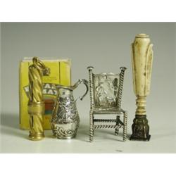 Two Victorian silver miniatures with import marks struck London, 1895 & Sheffield, 1898, a Vic...