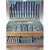 Image 1 : A modern silver canteen of cutlery in double struck Kings pattern. 8 place settings with carvi...