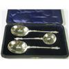 Image 1 : A cased set of three silver apostle spoons with gilt bowls and twist turned handles, London, 1...