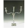Image 1 : A large Victorian silver plated candelabrum with two scrolled branches on a cast square loaded...