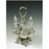 Image 1 : A Victorian silver plated condiment stand with 6 original cut glass bottles, 32cm high Est....