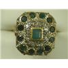 Image 1 : An emerald and diamond cluster ring, size L Est. 150/200...