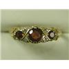 Image 1 : An Asprey & Co. 18ct gold garnet and diamond 1/2 hoop ring, size L Est. 120/160...