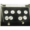 Image 1 : An Edwardian 18ct gold mother of pearl and diamond dress set consisting of a pair of cufflinks...