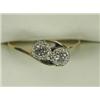 Image 1 : A diamond crossover ring illusion set in white with two stones of approx 0.15ct each to an 18c...