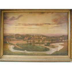 A.H. 'VIEW OF GREAT CHESTERFORD, WITH FIGURES' Beside the quarry in the foreground, the vil...