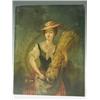 Image 1 : English School- 19th Century PORTRAIT OF A LADY HARVESTER, in 18th Century style oil on pan...