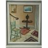 Image 1 : Ariel Crittall 'INTERIOR WITH CELLO CHAIR' Inscribed verso, oil on canvas, 48 x 38cm Est...