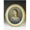 Image 1 : English School, c.1870 PORTRAIT OF A LADY Pastel, oval, 62 x 52cm Est. 100/200...