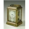 Image 1 : A late l9th/early 20th Century carriage clock with an 8 day repeating movement and alarm with...