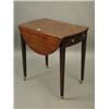 Image 1 : A George III oval mahogany pembroke table, with a bow drawer, on square tapering, 73cm x 46cm<...
