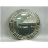 Image 1 : An Art Deco circular wall mirror, the central mirror surrounded with three rows of pale pink a...