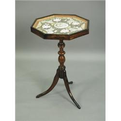 A Victorian rosewood tripod table, the octagonal top with a modern arrangement of shells, 48cm...