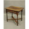 Image 1 : A William and Mary period oak side table, with a drawer on 4 twist and baluster turned legs, l...
