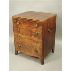 A George III mahogany commode, now converted to a chest of two large drawers, 59cm wide x 75cm...