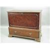 Image 1 : A 19th Century solid mahogany mule chest with a hinged lid over a panelled front on a stand wi...