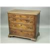 Image 1 : A George III mahogany chest with four graduated drawers between fluted and canted corners, on...