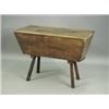 Image 1 : An early 19th Century elm dough bin with a shaped wavy apron supported upon four inverted tape...