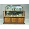 Image 1 : A Victorian mahogany mirror back buffet, with two open tiers, the base enclosing three cupboar...