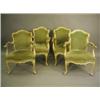 Image 1 : A set of four early 19th Century (?) continental salon chairs, each with an upholstered back a...
