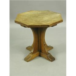 A Mouseman oak octagonal occasional table, 49.5cm diameter Est. 300/400...