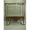 Image 1 : A large early 20th Century brass framed display cabinet, with a double shelf display and 2 end...