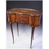 Image 1 : An early 20th Century French kidney shaped side table with a pierced brass gallery and inlaid...