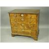 Image 1 : An early 18th Century and later walnut veneered chest of drawers on bracket feet, 89.5cm wide<...