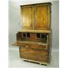 Image 2 : A mid 19th Century colonial padouk wood campaign secretaire cabinet, the upper section with a...