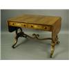 Image 2 : A Regency rosewood and brass inlaid sofa table, the crossbanded and brass string top with roun...