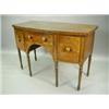 Image 1 : A George III mahogany bow front sideboard, raised on turned tapering legs, 137.5cm Est. 300...