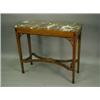 Image 1 : A late Victorian console/serving table with a marble top on a strung and crossbanded mahogany...