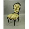 Image 1 : A Victorian ladies chair with a carved mahogany frame on scrolled front legs Est. 150/250...