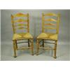 Image 1 : A pair of early 19th Century ladder back chairs with rush seats Est. 200/300...