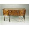 Image 1 : A George III mahogany bow front sideboard with two cellaret drawers and two central drawers wi...
