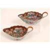 Image 1 : A Pair of 19th Century Chinese Famille Rose Sauce Boats, the interiors decorated in enamel colour...
