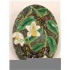 Image 1 : A Late 19th Century George Jones Majolica Oval Plaque, decorated butterflies and lilies in enamel...