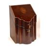Image 1 : A George III Mahogany Knife Box, with central shell inlay (lacking interior)  See illustration £8...